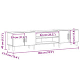 TV Cabinet Black Oak 180 x 31,5 x 40 cm Engineered Wood - Extra Image