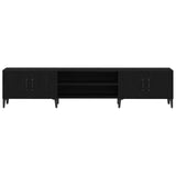 TV Cabinet Black Oak 180 x 31,5 x 40 cm Engineered Wood - Close-Up Angle