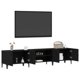 TV Cabinet Black Oak 180 x 31,5 x 40 cm Engineered Wood - Side View