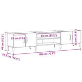 TV Cabinet Black Oak 180 x 31,5 x 40 cm Engineered Wood - Extra Image