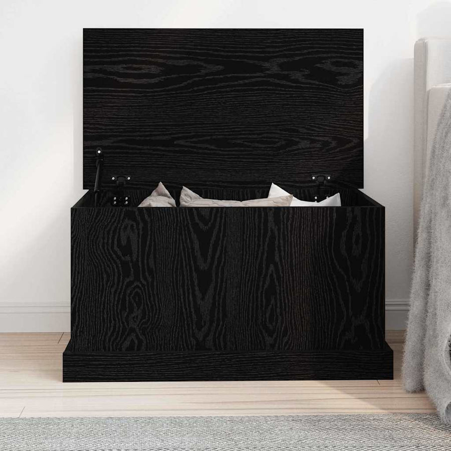 Storage Box Black oak 70 x 40 x 38 cm Engineered Wood