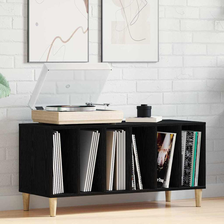 Record Cabinet Black Oak 100 x 38 x 48 cm Engineered Wood