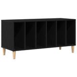 Record Cabinet Black Oak 100 x 38 x 48 cm Engineered Wood - Front View