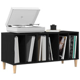 Record Cabinet Black Oak 100 x 38 x 48 cm Engineered Wood - Side View