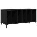 Record Cabinet Black Oak 100 x 38 x 48 cm Engineered Wood - Front View