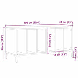 Record Cabinet Black Oak 100 x 38 x 48 cm Engineered Wood - Extra Image