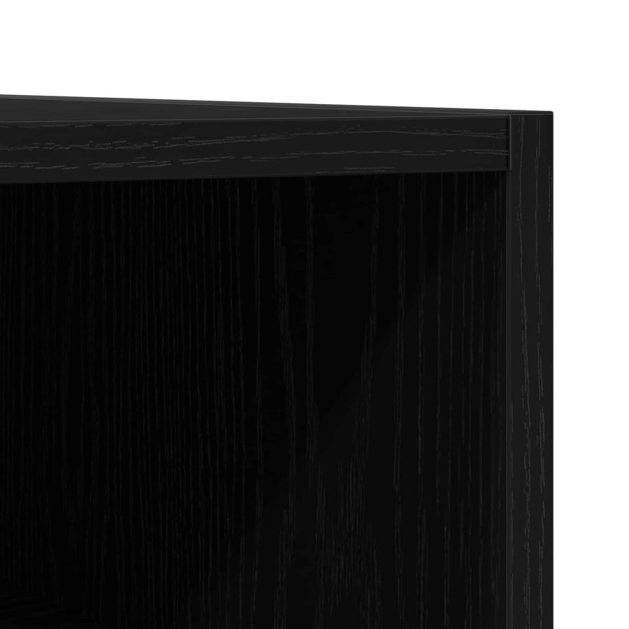 Record Cabinet Black Oak 84,5 x 38 x 89 cm Engineered Wood