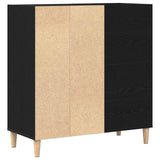 Record Cabinet Black Oak 84,5 x 38 x 89 cm Engineered Wood