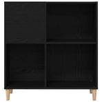 Record Cabinet Black Oak 84,5 x 38 x 89 cm Engineered Wood
