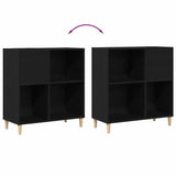 Record Cabinet Black Oak 84,5 x 38 x 89 cm Engineered Wood - Rear View