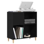 Record Cabinet Black Oak 84,5 x 38 x 89 cm Engineered Wood