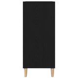 Record Cabinet Black Oak 84,5 x 38 x 89 cm Engineered Wood - Rear View