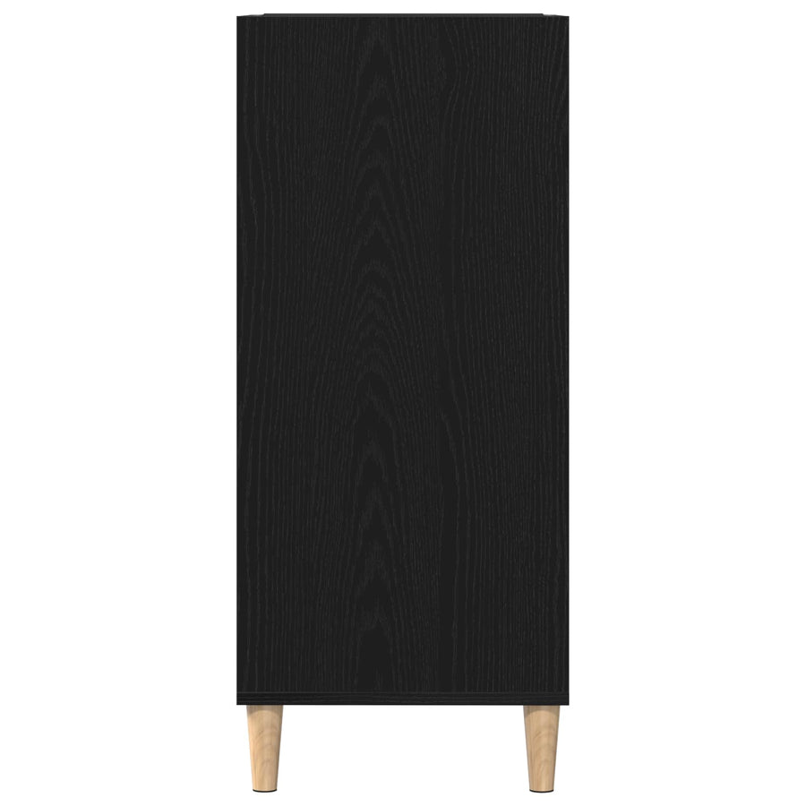 Record Cabinet Black Oak 84,5 x 38 x 89 cm Engineered Wood