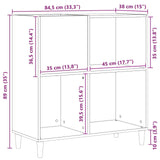Record Cabinet Black Oak 84,5 x 38 x 89 cm Engineered Wood - Extra Image