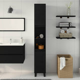 Bathroom Cabinet Black Oak 30 x 30 x 190 cm Engineered Wood - Top-Down View