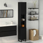Bathroom Cabinet Black Oak 30 x 30 x 190 cm Engineered Wood