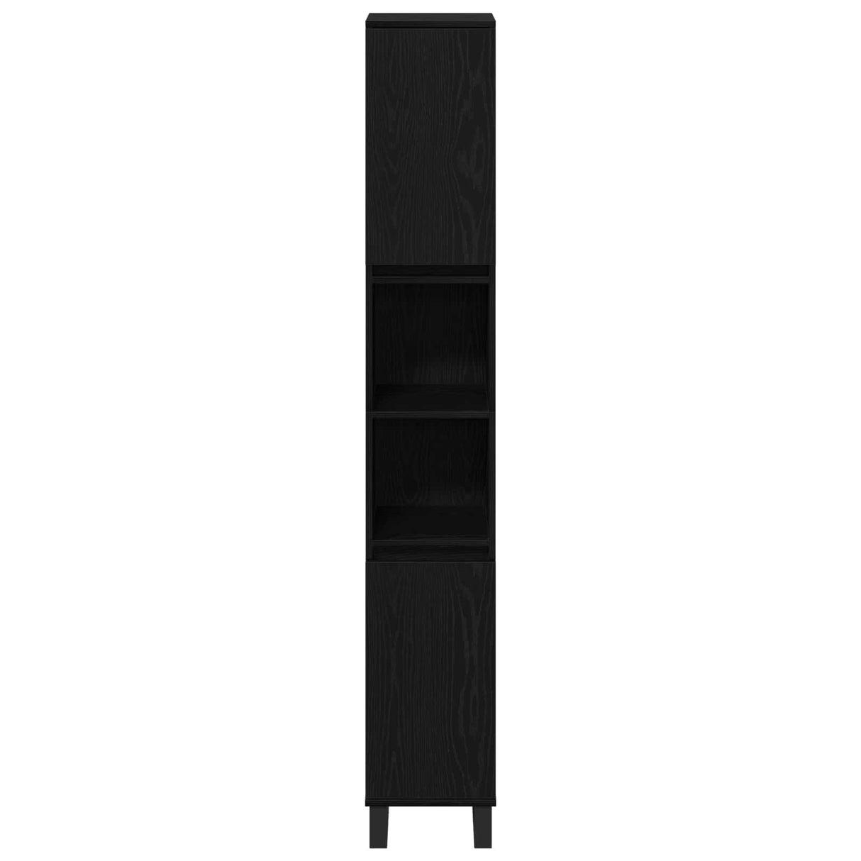 Bathroom Cabinet Black Oak 30 x 30 x 190 cm Engineered Wood