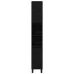 Bathroom Cabinet Black Oak 30 x 30 x 190 cm Engineered Wood
