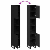 Bathroom Cabinet Black Oak 30 x 30 x 190 cm Engineered Wood - Extra Image