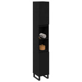 Bathroom Cabinet Black Oak 30 x 30 x 190 cm Engineered Wood - Side View