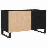 Record Cabinet Black oak 85 x 38 x 48 cm Engineered Wood - Front View