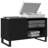 Record Cabinet Black oak 85 x 38 x 48 cm Engineered Wood - Side View