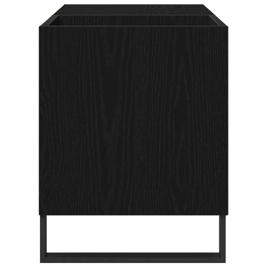 Record Cabinet Black Oak 85 x 38 x 48 cm Engineered Wood