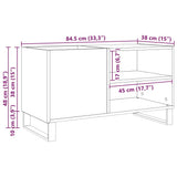 Record Cabinet Black Oak 85 x 38 x 48 cm Engineered Wood