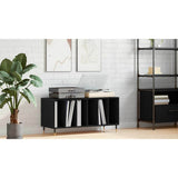 Record Cabinet Black Oak 100 x 38 x 48 cm Engineered Wood - Low Angle