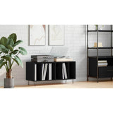 Record Cabinet Black Oak 100 x 38 x 48 cm Engineered Wood - Rear View