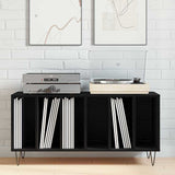 Record Cabinet Black Oak 100 x 38 x 48 cm Engineered Wood - Side View