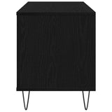 Record Cabinet Black Oak 100 x 38 x 48 cm Engineered Wood - 45-Degree Angle