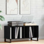Record Cabinet Black Oak 100 x 38 x 48 cm Engineered Wood