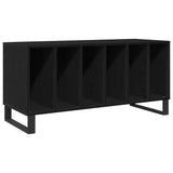 Record Cabinet Black oak 100 x 38 x 48 cm Engineered Wood - Front View