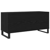 Record Cabinet Black oak 100 x 38 x 48 cm Engineered Wood - 45-Degree Angle
