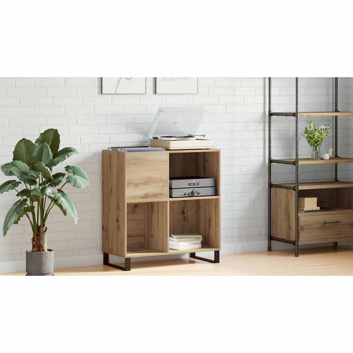 Record Cabinet Artisan oak 84,5 x 38 x 89 cm Engineered Wood