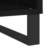 Record Cabinet Black Oak 85 x 38 x 89 cm Engineered Wood - Close-Up Angle