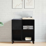 Record Cabinet Black Oak 85 x 38 x 89 cm Engineered Wood - Top-Down View