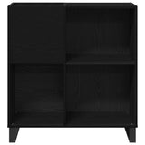 Record Cabinet Black Oak 85 x 38 x 89 cm Engineered Wood - 45-Degree Angle