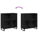 Record Cabinet Black Oak 85 x 38 x 89 cm Engineered Wood - Extra Image