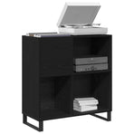 Record Cabinet Black Oak 84,5 x 38 x 89 cm Engineered Wood