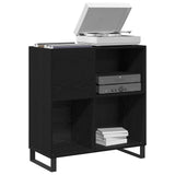 Record Cabinet Black Oak 85 x 38 x 89 cm Engineered Wood - Side View