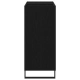 Record Cabinet Black Oak 85 x 38 x 89 cm Engineered Wood - Rear View