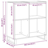 Record Cabinet Black Oak 85 x 38 x 89 cm Engineered Wood