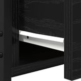 Bedside Cabinet with Drawer Black oak 34 x 36 x 50 cm - Low Angle