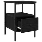 Bedside Cabinet Black Oak 34 x 36 x 50 cm Engineered Wood