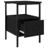 Bedside Cabinet with Drawer Black oak 34 x 36 x 50 cm - 45-Degree Angle