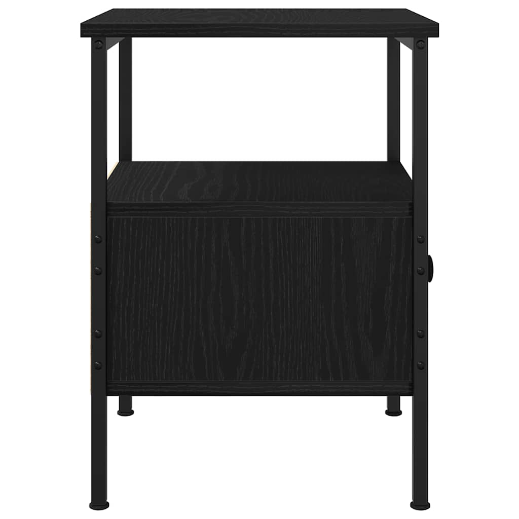 Bedside Cabinet with Drawer Black oak 34 x 36 x 50 cm