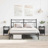 Bedside Cabinet with Drawer 2 pcs Black oak 34 x 36 x 50 cm - Side View