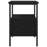 Bedside Cabinet with Drawer 2 pcs Black oak 34 x 36 x 50 cm - Top-Down View